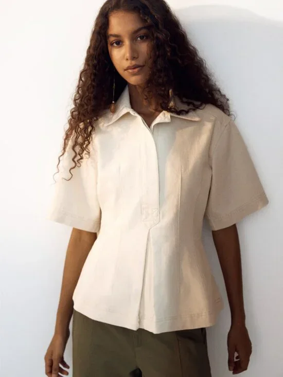 H&M Divided "Defined-Waist Denim Shirt" Size S - Picture 2 of 12